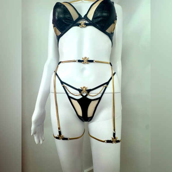 Honey Birdette Chhaya 3 Piece Lingerie Set 30F XXS Worn Once - Picture 7 of 12